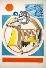 Charger l'image dans la galerie, Abraham KROL - [Le bouc]. Gravure originale au burin et à l'aquatinte, imprimée en couleurs.
