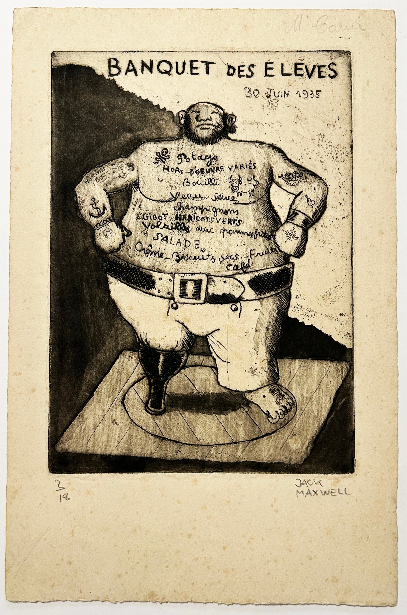Invitation pour le Banquet des élèves du 30 juin 1935.