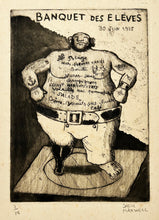 Charger l'image dans la galerie, Jack MAXWELL - Invitation pour le Banquet des élèves du 30 juin 1935. Gravure originale  l'eau-forte et aquatinte. 
