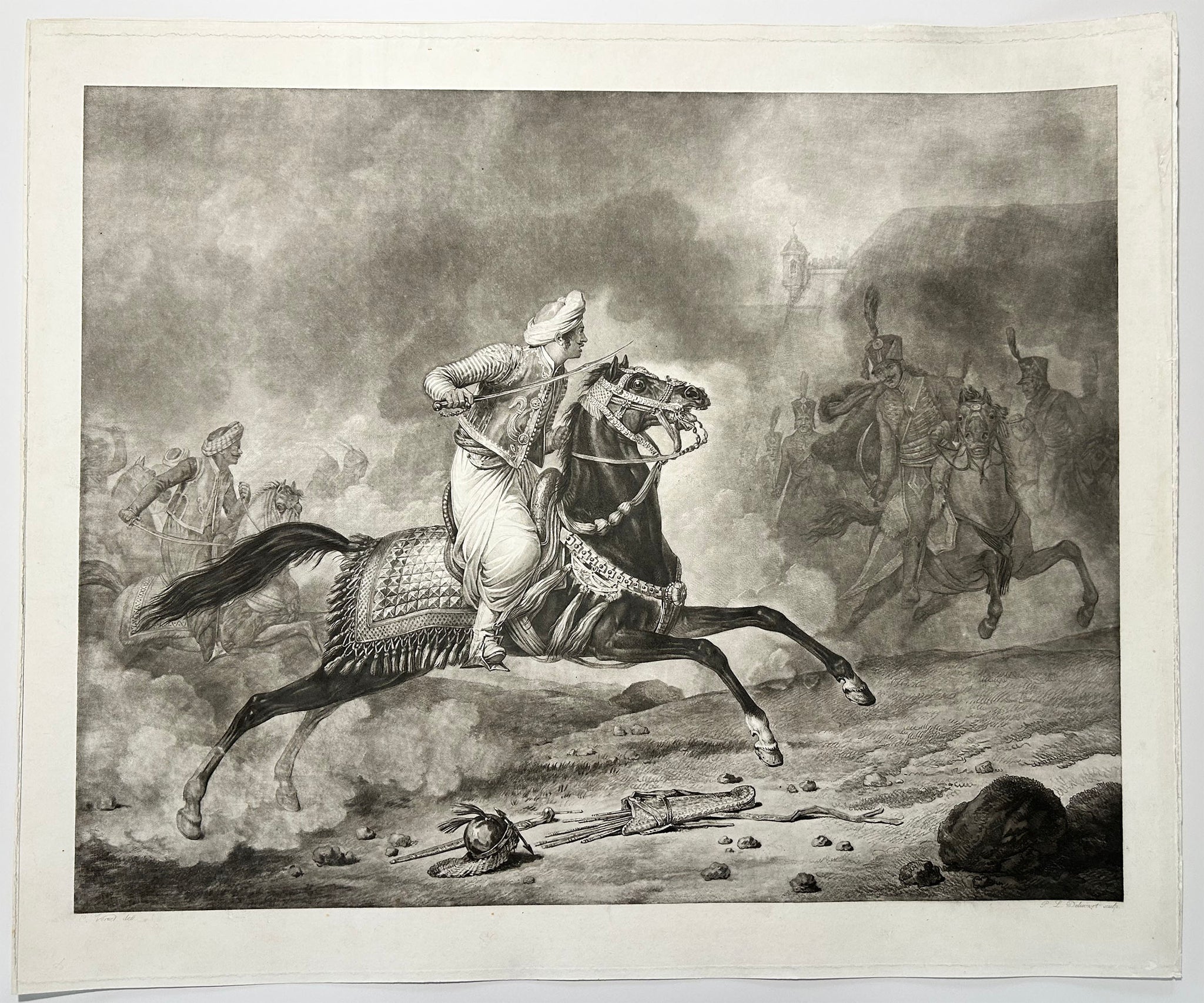 Philibert-Louis DEBUCOURT - Retraite de Mameluck & Charge de Mameluck. 1802-1803. Paire de gravures à l'aquatinte d'après Carle Vernet.