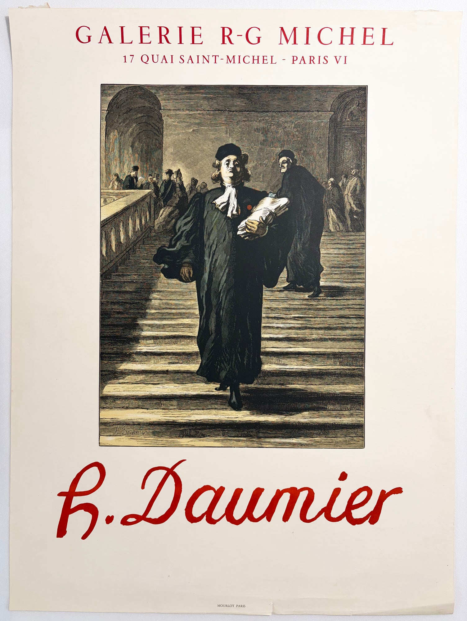 D'après Honoré DAUMIER - Avocat descendant un escalier du Palais de justice. Affiche pour l'Exposition 
