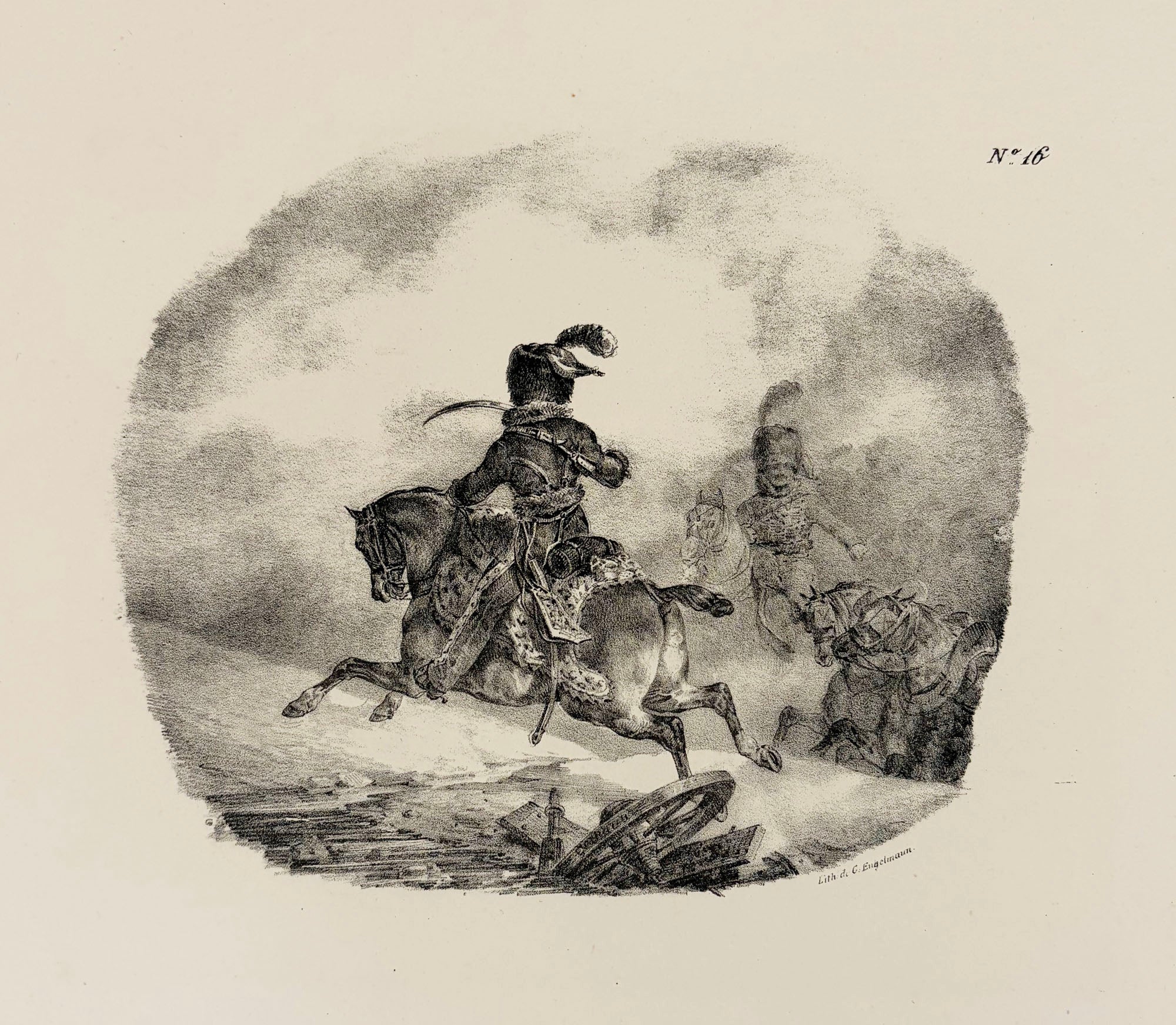 Théodore GERICAULT - Officier d'artillerie légère de la Garde Impériale.  1823. Lithographie originale. 