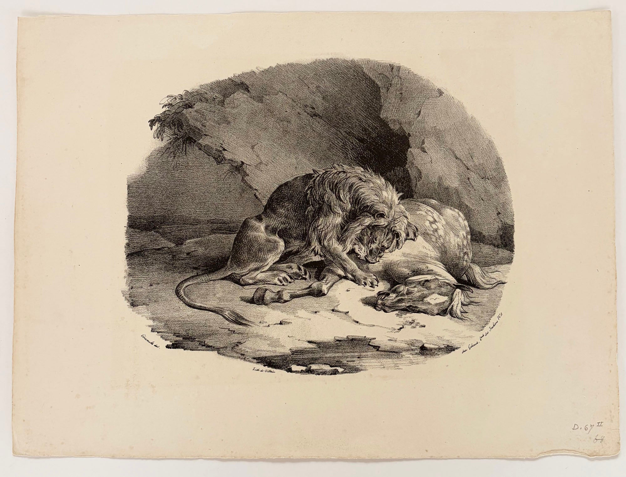Cheval dévoré par un lion. 1823.