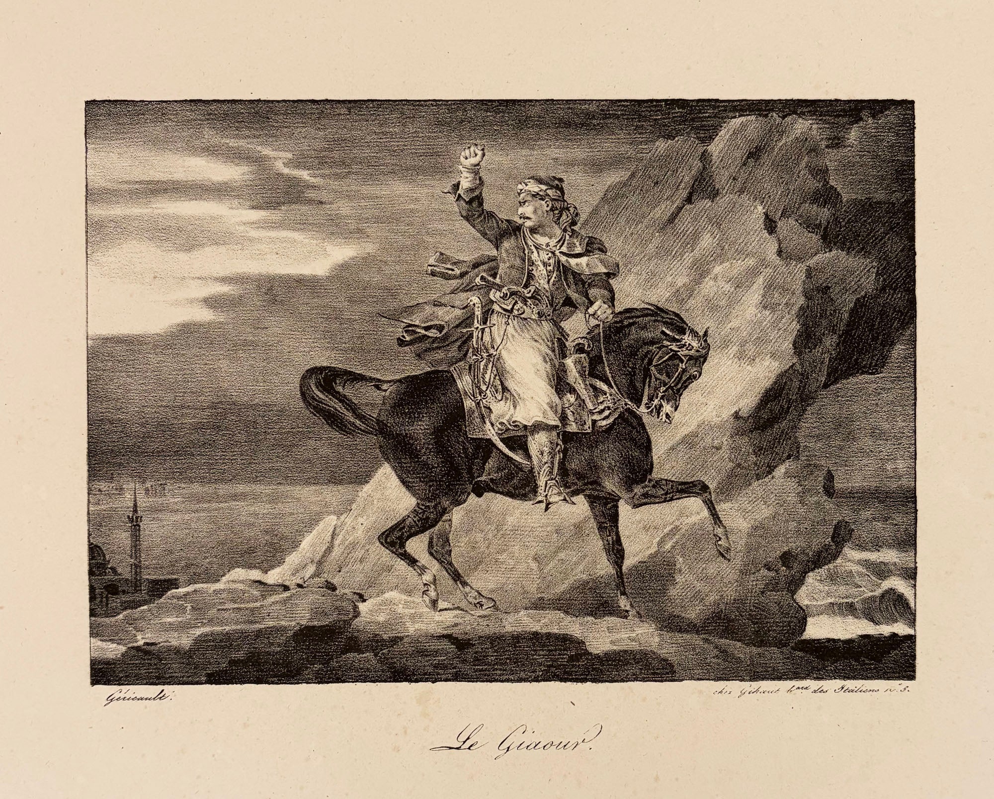 Théodore GERICAULT - Le Giaour. 1820. Lithographie originale. 