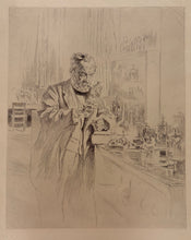 Charger l'image dans la galerie, Louis ORR - Pasteur dans son laboratoire. 1885. Eau-forte d'après la peinture d'Albert Edelfelt.
