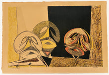 Charger l'image dans la galerie, Max ERNST - Masques. 1950. Lithographie originale, imprimée en couleurs, signée. 
