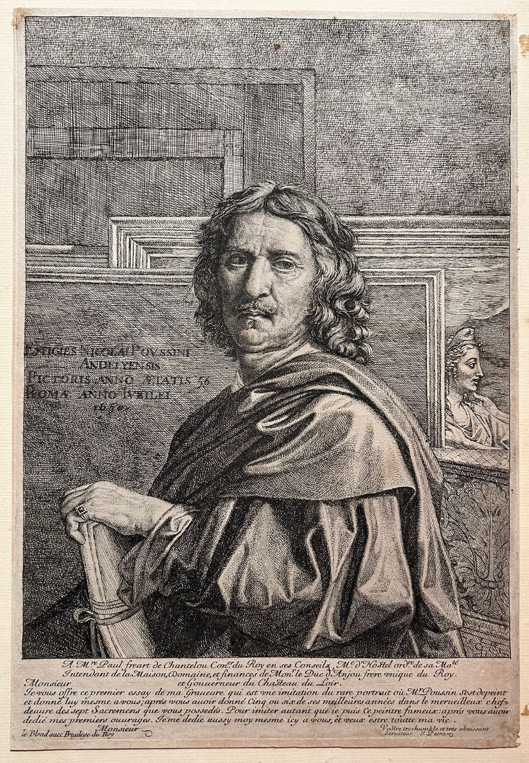 Portrait de Nicolas Poussin à l’âge de 56 ans. 1650.