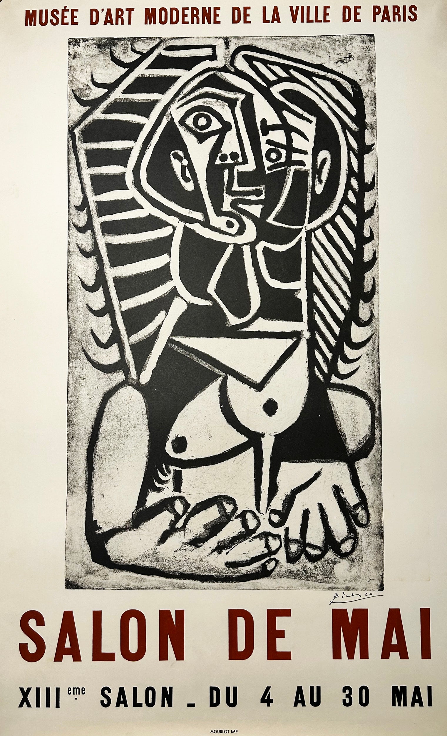 Affiche XIIIeme Salon de Mai. 1957.