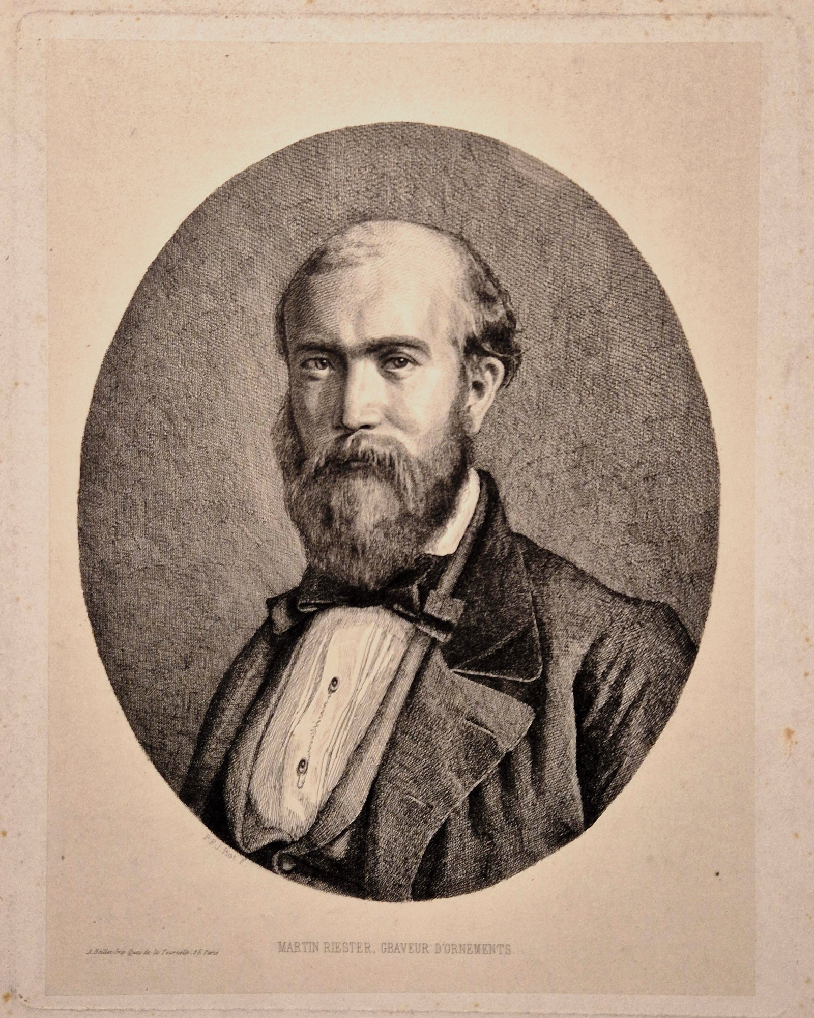 Portrait de Martin Riester, graveur d'ornements.