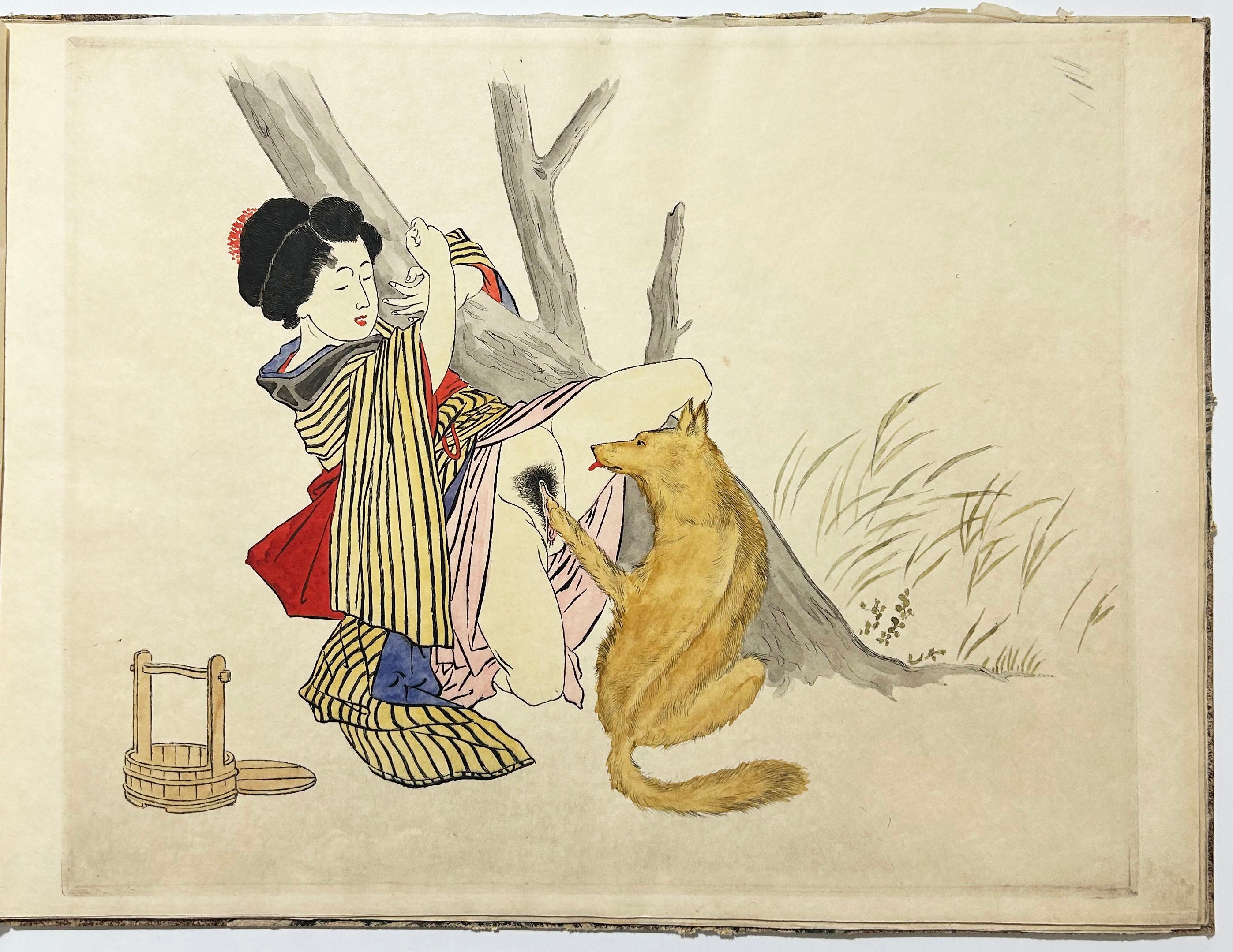 Suite de 12 gravures érotiques inspirées par l'art japonais