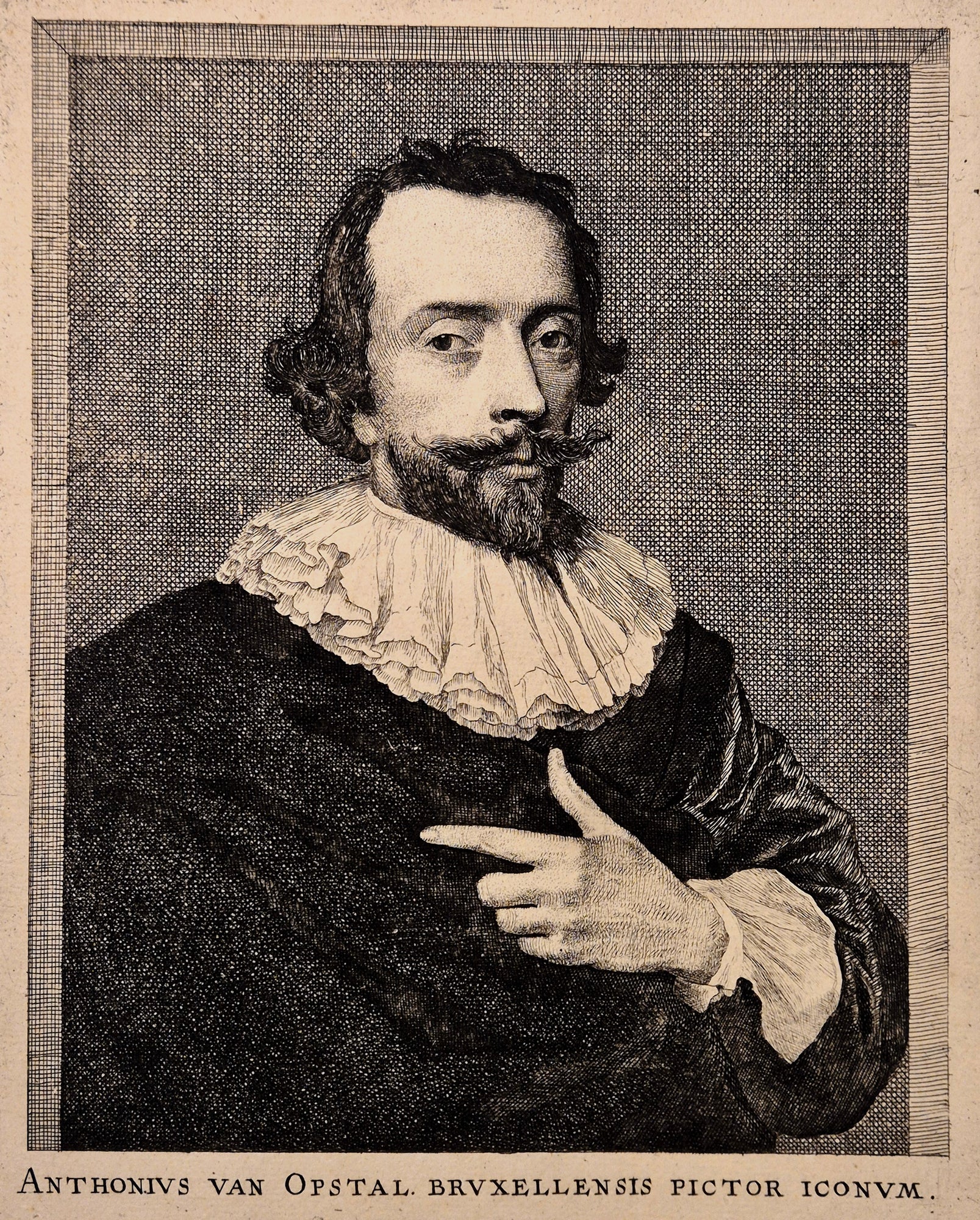 Portrait d'Antoine Van Opstal, peintre à la cour de l'archiduc. 1640.