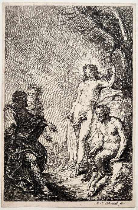 Le jugement du roi Midas entre Apollon et Marsyas. Schmidt Martin Johann.