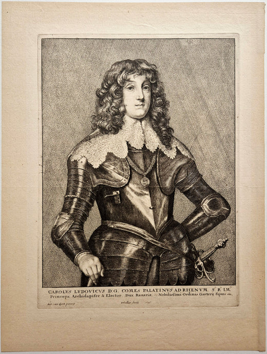 Portrait de Charles-Louis, Comte palatin du Rhin. Hollar.