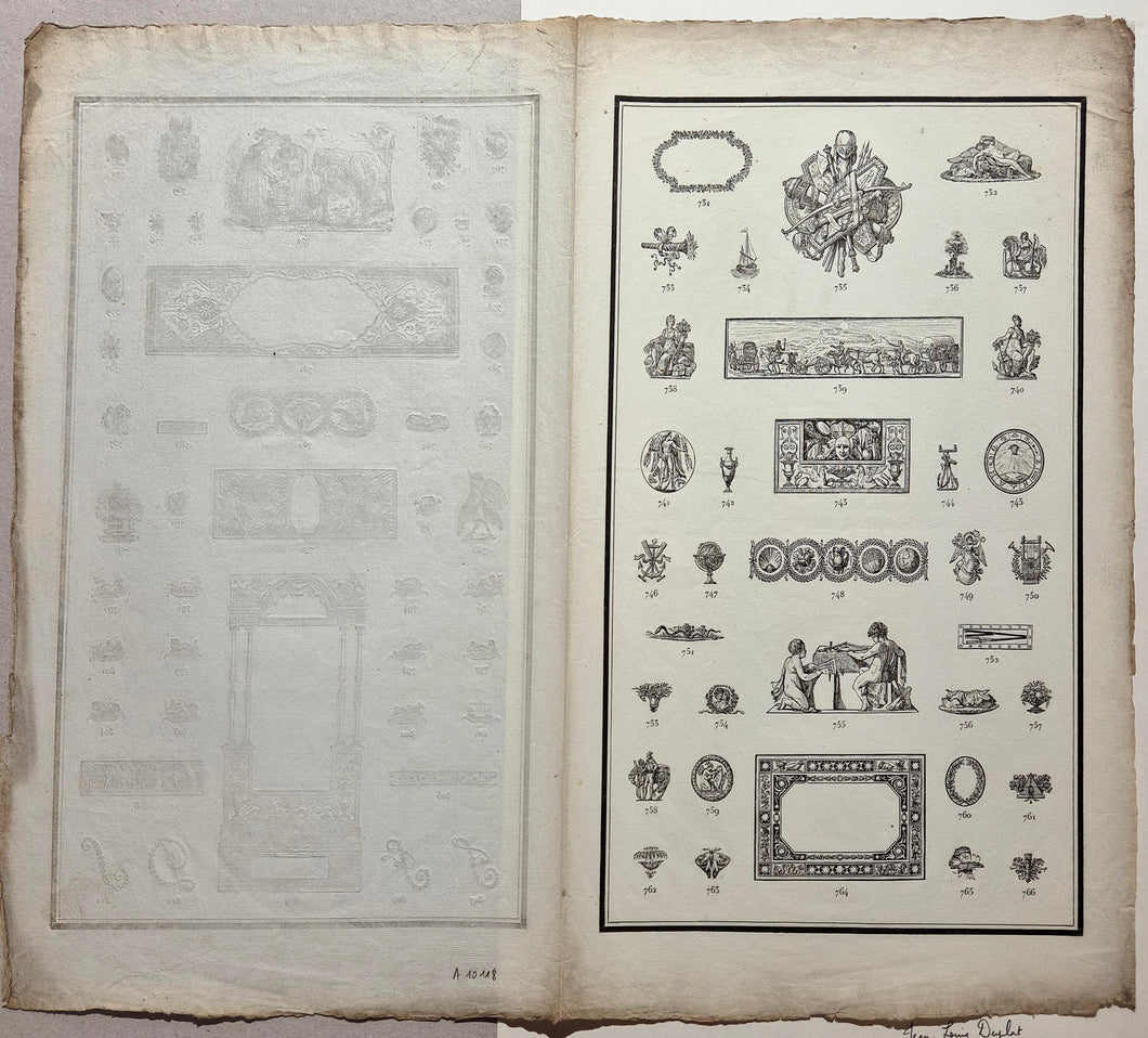 Feuille d'ornements (751-811). Duplat.