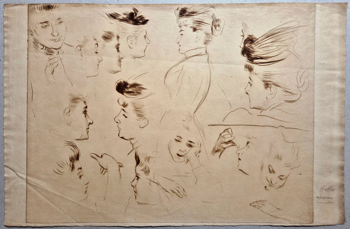Etude de tête de femme. Helleu. 