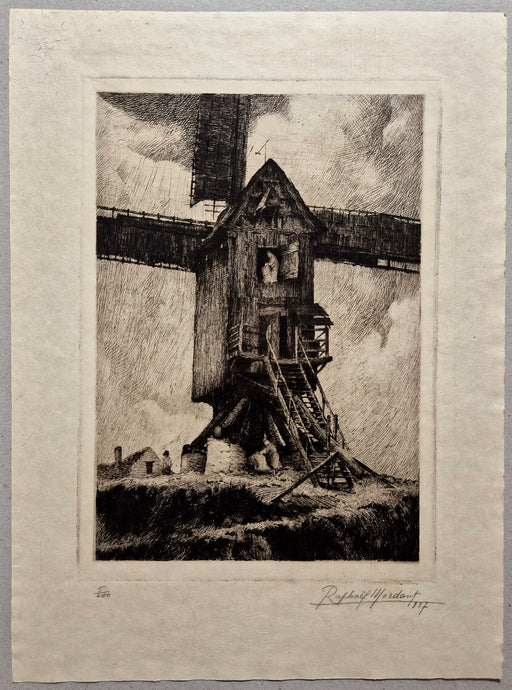 Le moulin. Mordant dessin.
