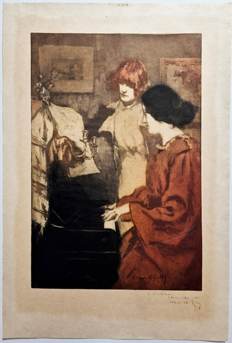 Femme au piano. Robbe dessin.