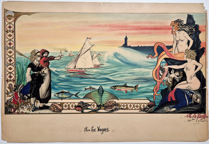 Sur les vagues. JOST dessin.