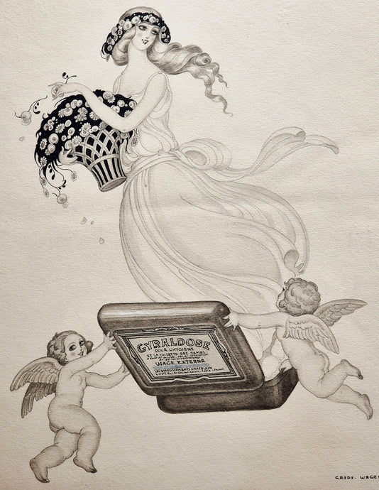 Gyraldose, femme à la corbeille. Dessin de Gerda Wegener.