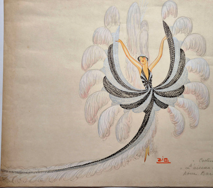 L'oiseau rare. Costume pour Barbette. Dessin de Zig.