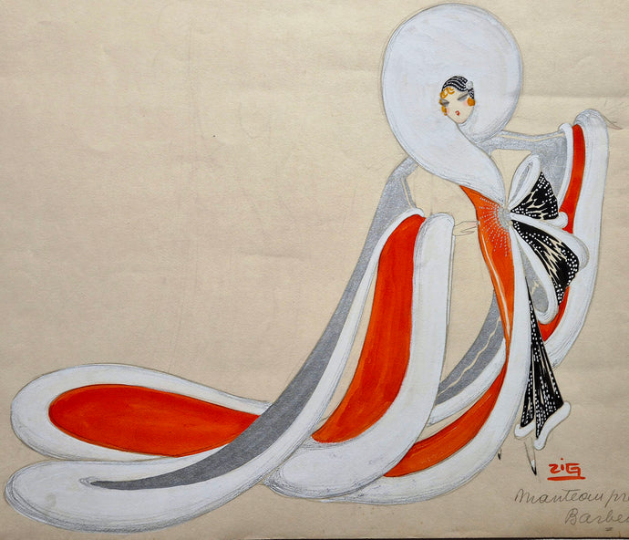 Manteau de présentation Barbette. Dessin de Zig.
