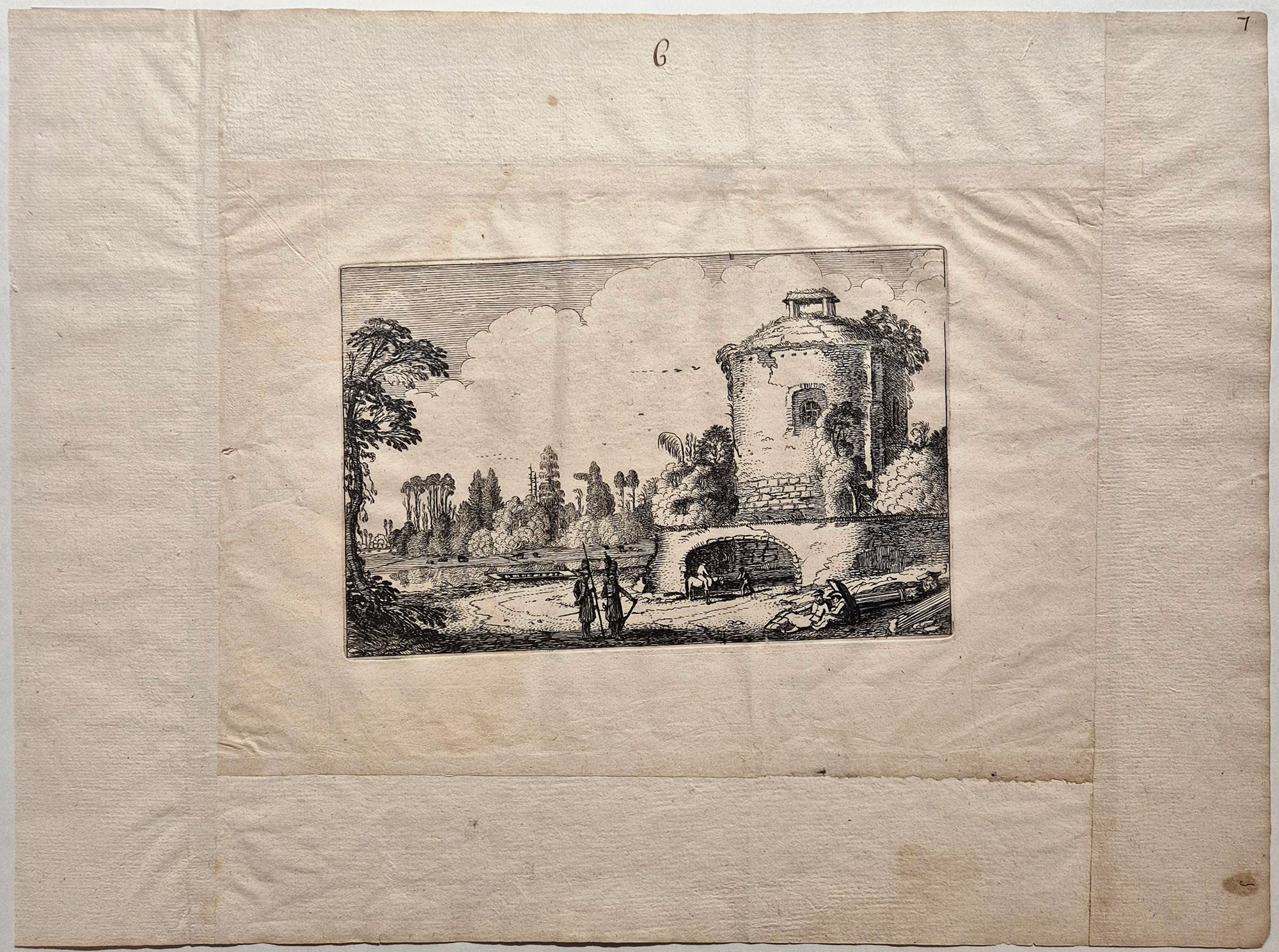 [Paysage avec une tour ronde]. Van de Velde.