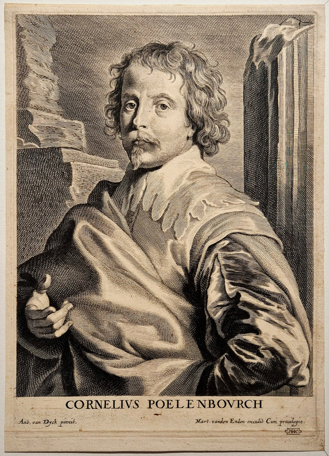 Portrait de Cornelis van Poelenburgh, peintre. Van Dyck.