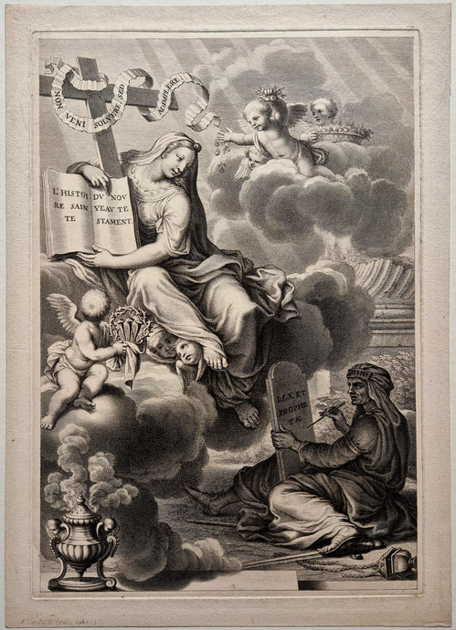 Frontispice de l'Histoire Sainte du Nouveau Testament. Poilly.