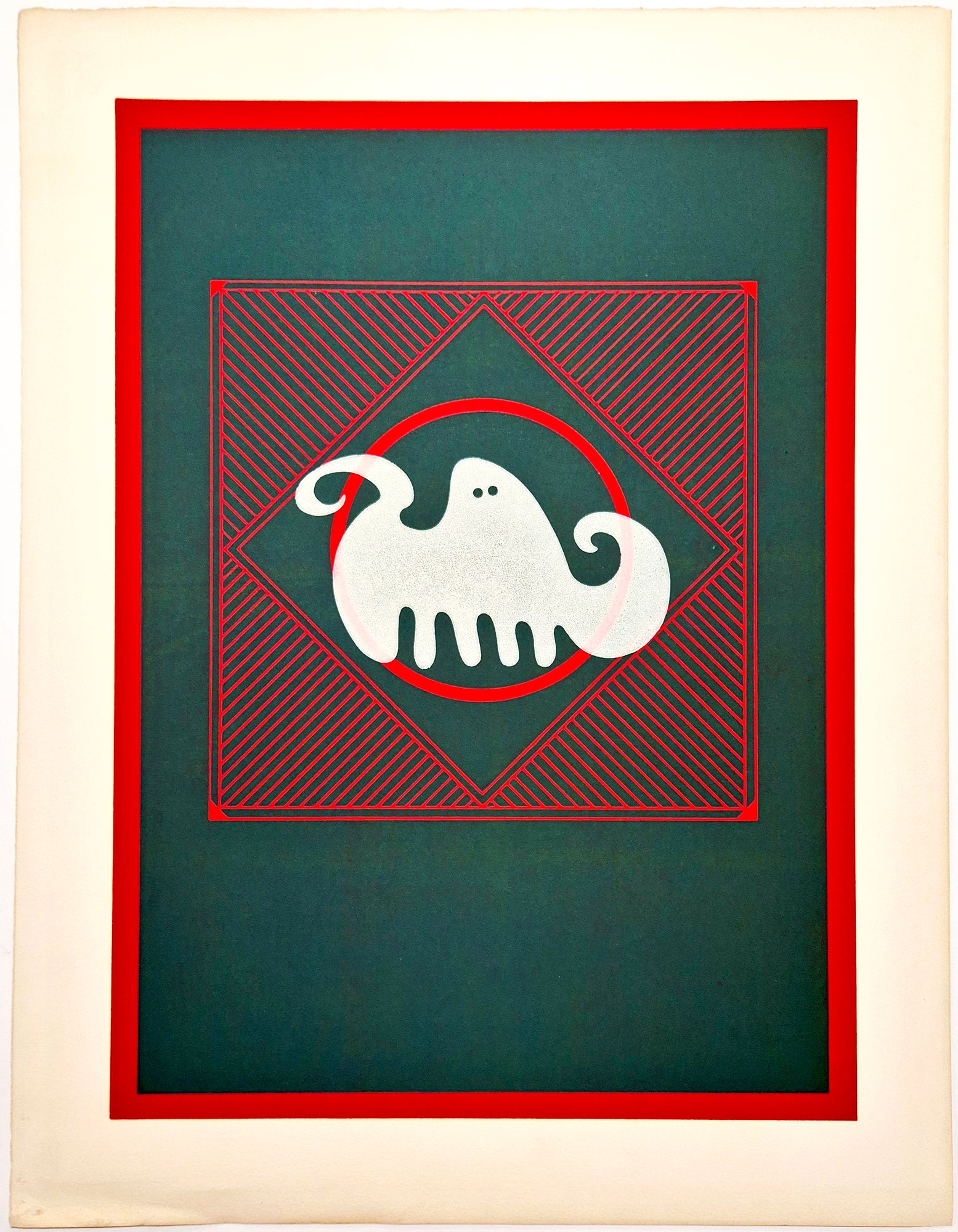 Ervin NEUHAUS - [Ghost buster]. Linogravure. 