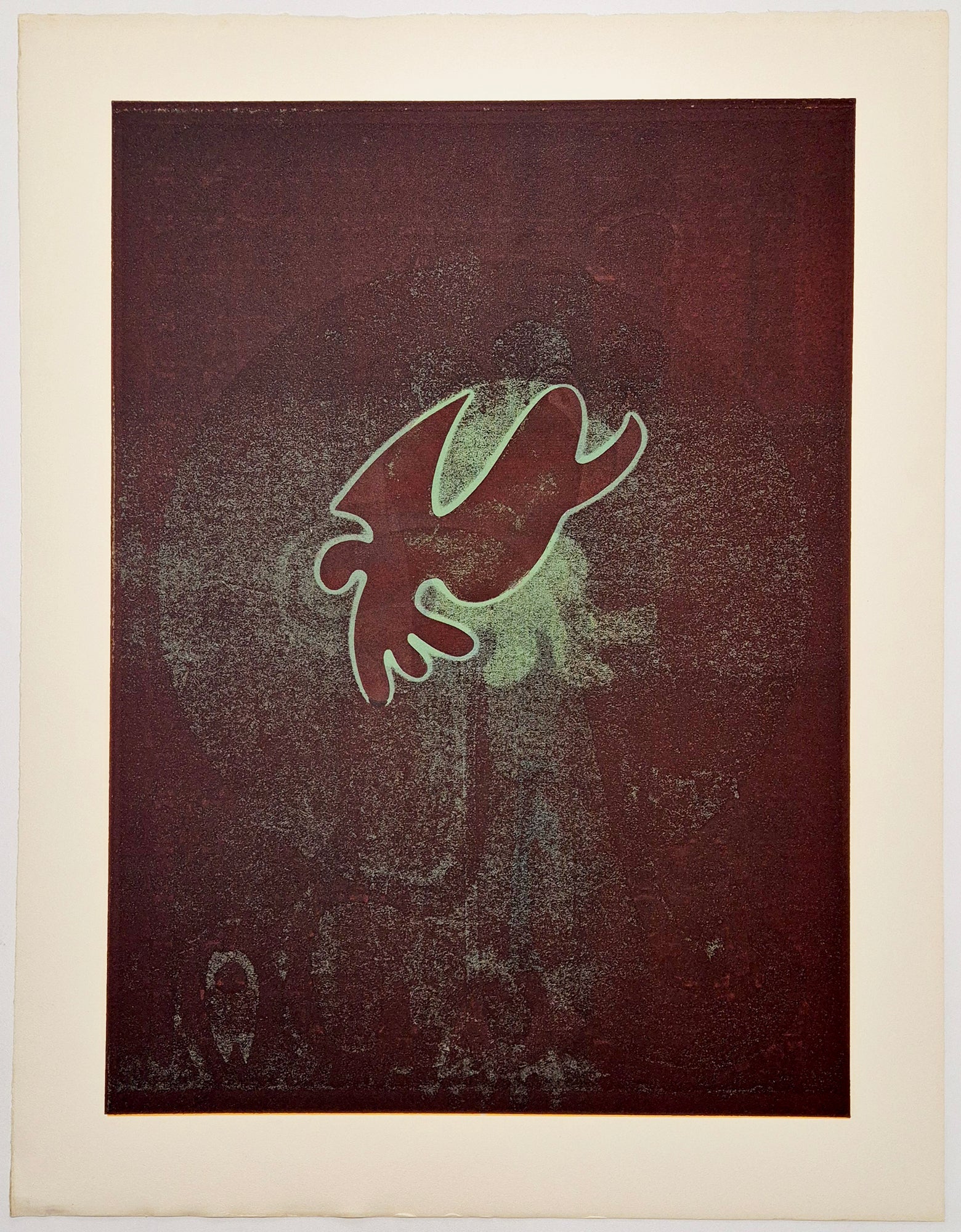 Ervin NEUHAUS - [L’oiseau de nuit]. Linogravure. 