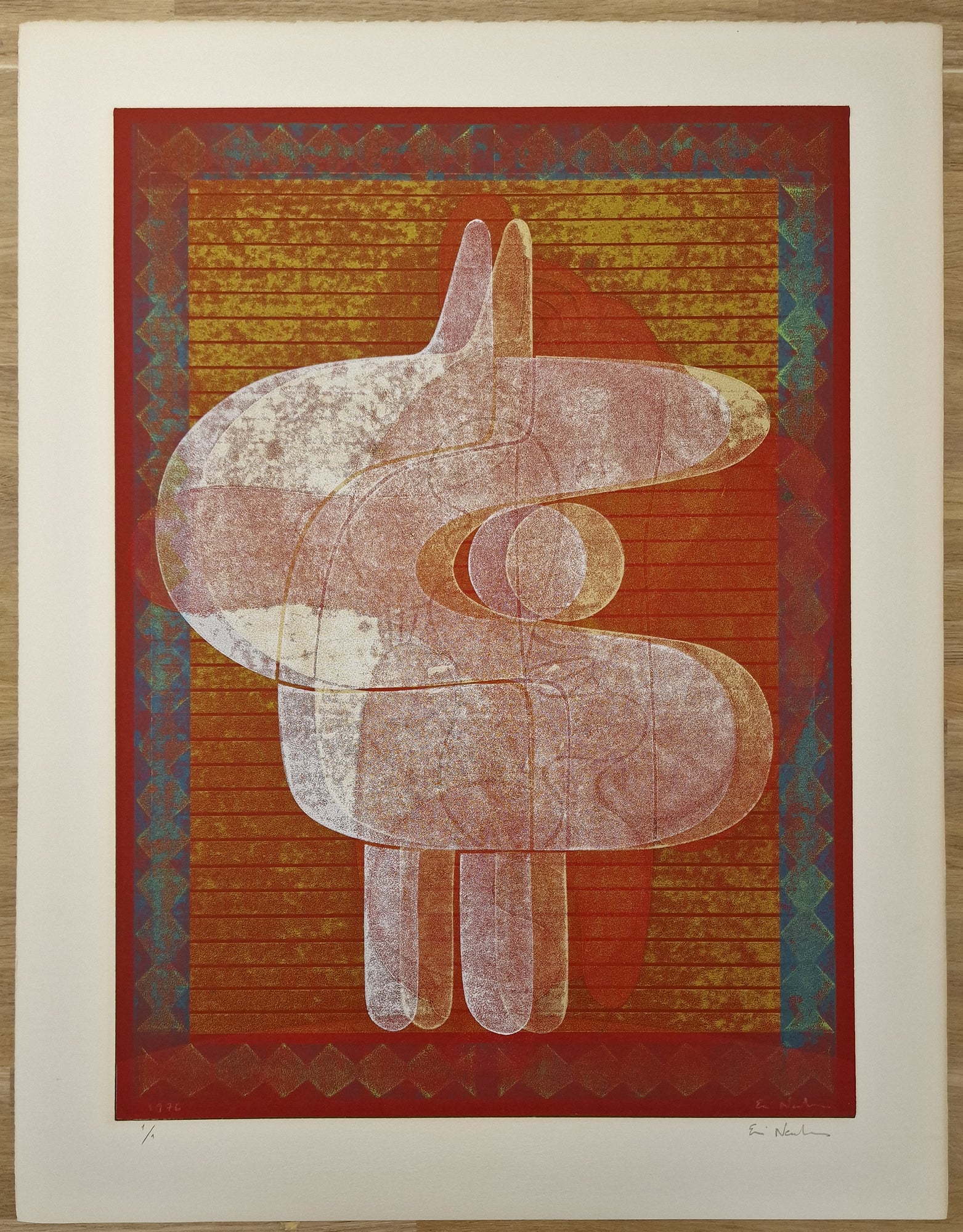 Ervin NEUHAUS - [Loup primaire]. 1976. Monotype signé. 