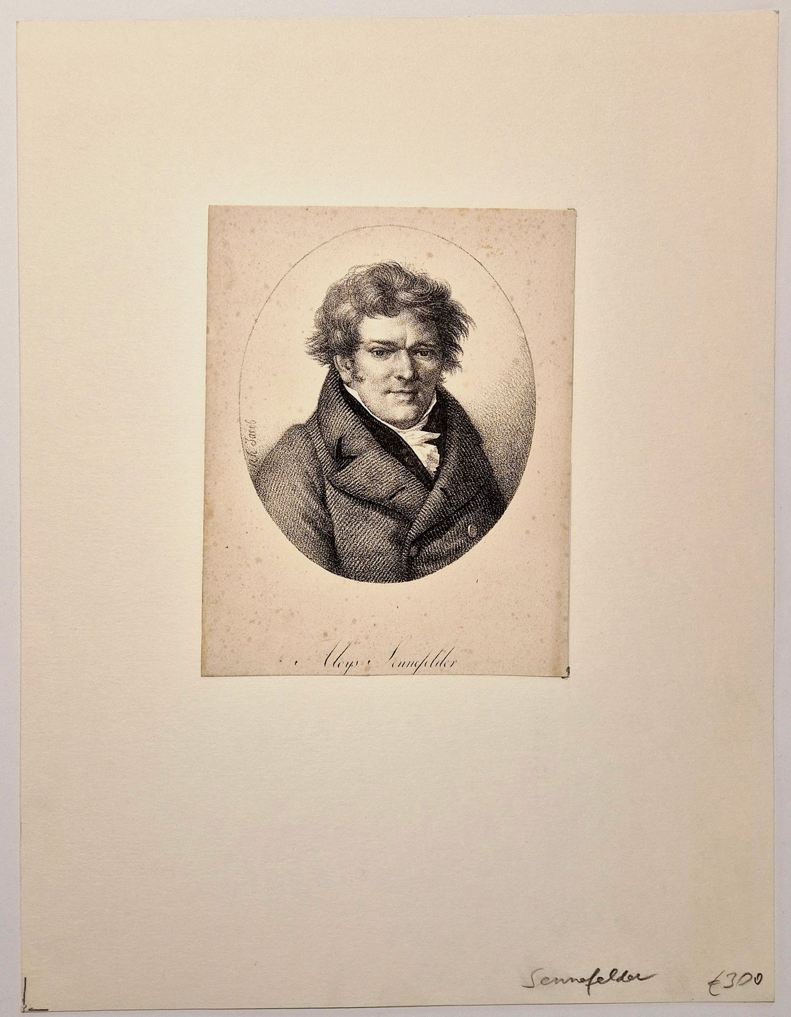 Portrait de Aloys Senefelder (1782-1834). Vers 1820.