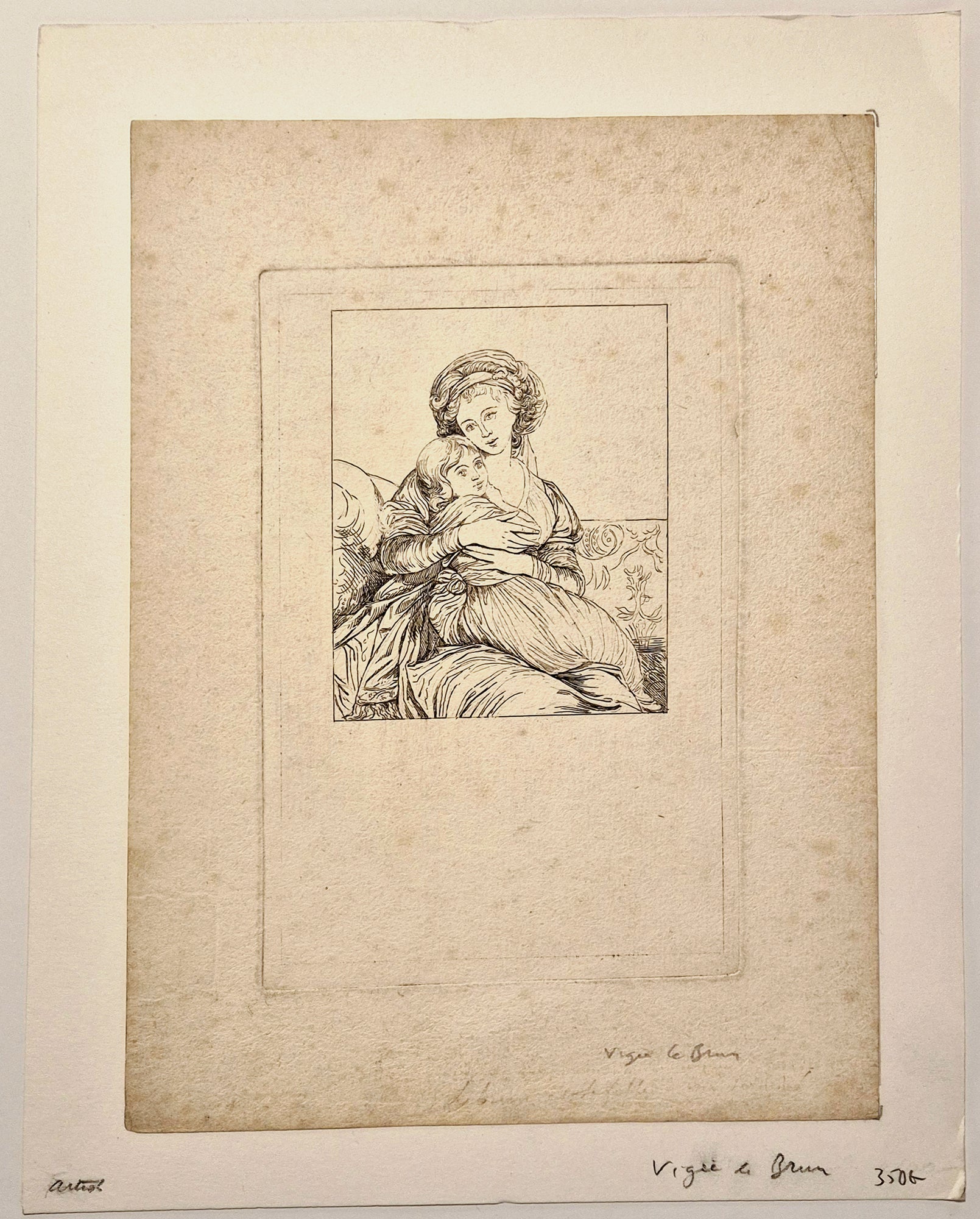 Autoportrait avec sa fille Julie. 1786.