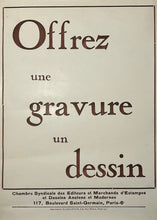 Charger l'image dans la galerie, Affiche pour la Chambre Syndicale des Editeurs et Marchands d'Estampes et Dessins Anciens et Modernes.
