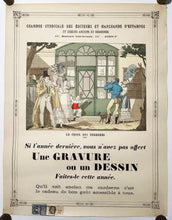 Charger l'image dans la galerie, Affiche publicitaire "Le choix des étrennes" pour la Chambre Syndicale des Editeurs et Marchands d'Estampes et Dessins Anciens et Modernes. 1815.
