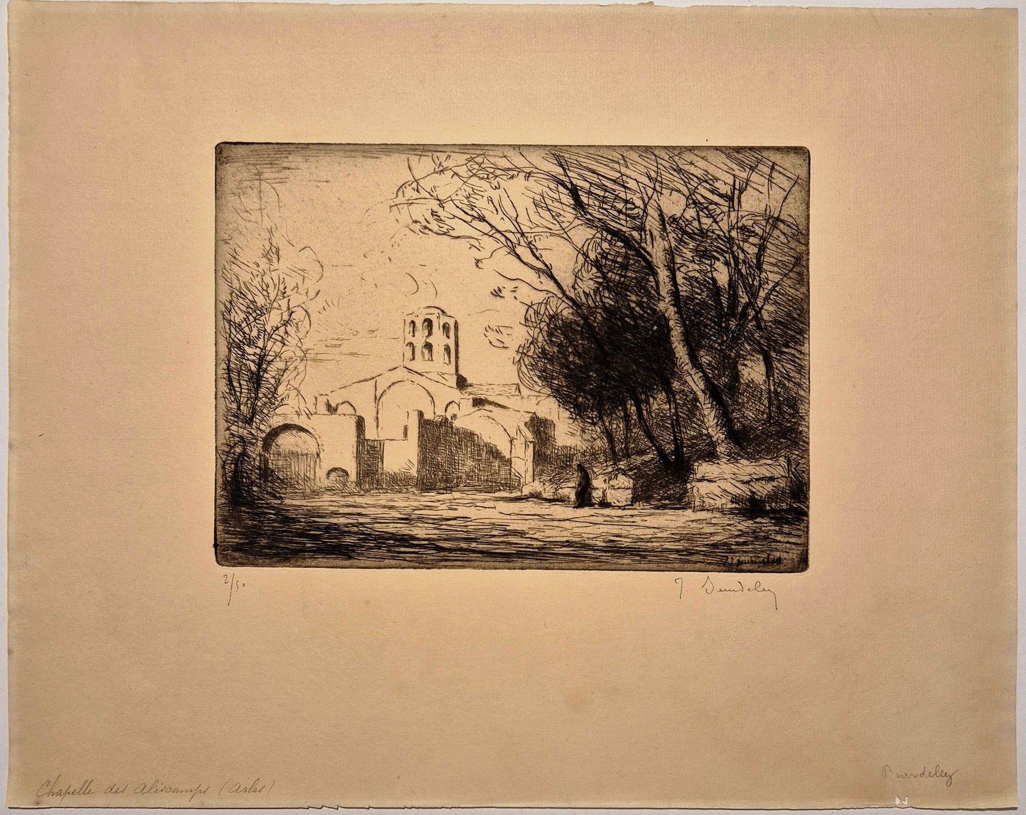 Chapelle des Aliscamps, Arles (13 Bouches-du-Rhône). 1921.