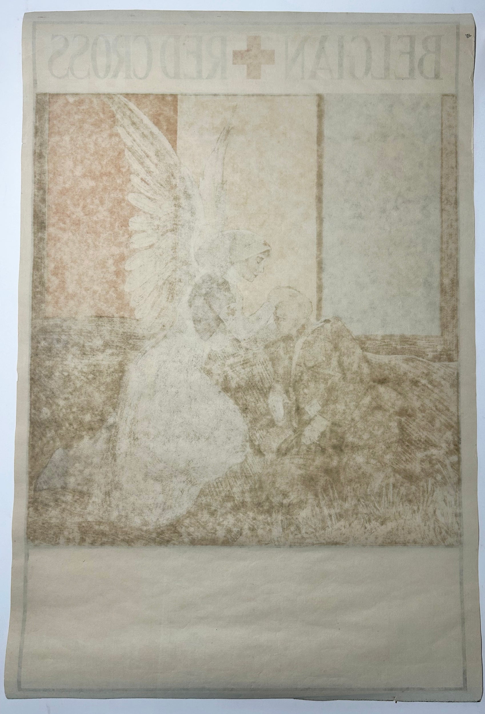 L'Ange de la Croix-Rouge au chevet d'un soldat blessé. 1915.