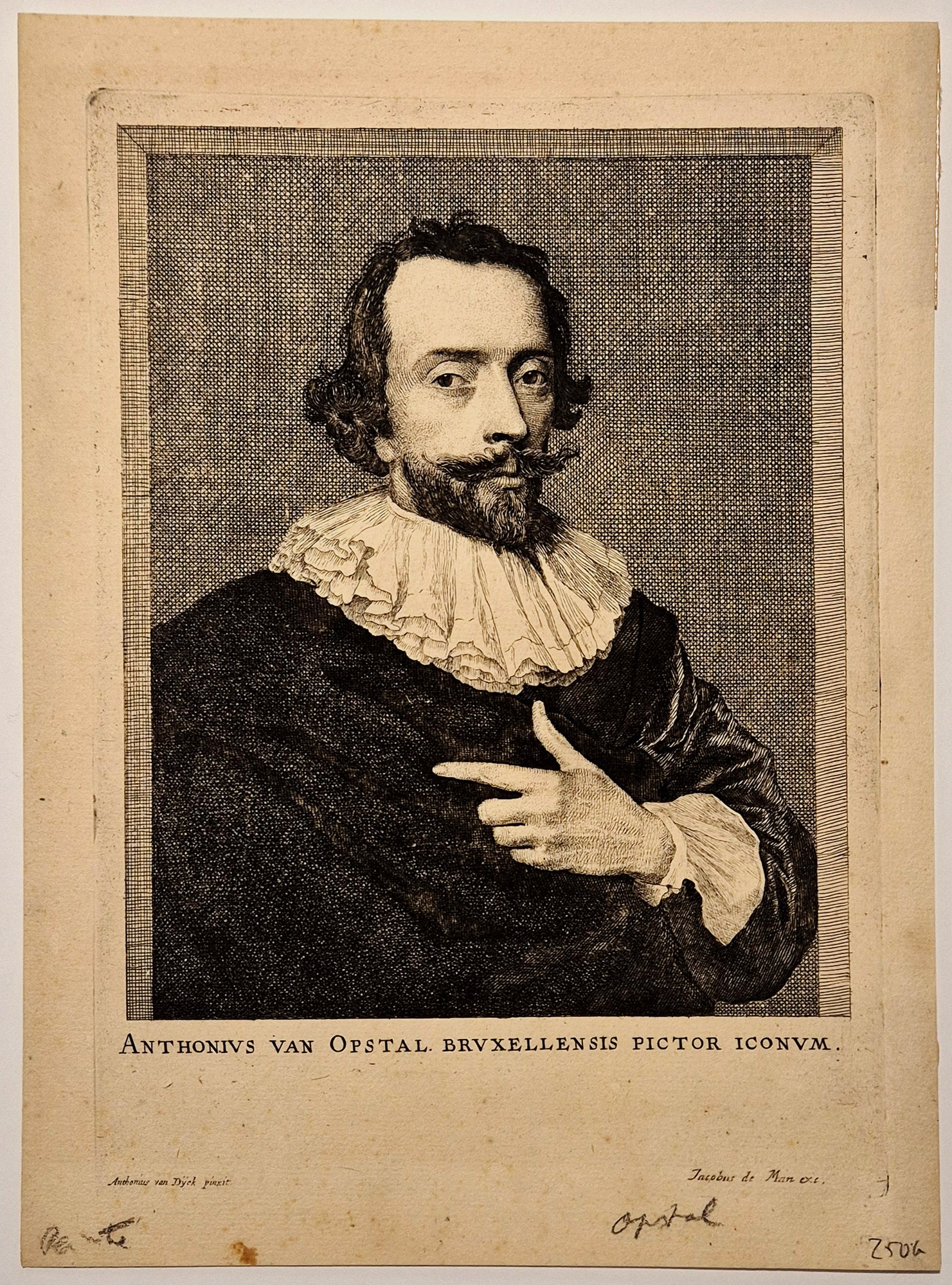 Portrait d'Antoine Van Opstal, peintre à la cour de l'archiduc. 1640.