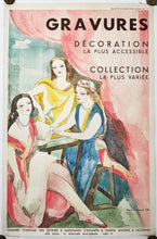 Charger l'image dans la galerie, Affiche publicitaire "Gravures décoration la plus accessible, collection la plus variée" pour la Chambre Syndicale des Editeurs. 1937.
