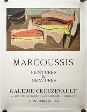 Charger l'image dans la galerie, Affiche d'exposition "Marcoussis peintures et gravures" à la galerie Creuzevault. 1955.
