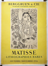 Charger l'image dans la galerie, Affiche d'exposition "Matisse lithographies rares" à la galerie Berggruen &amp; Cie, à Paris. 1954.
