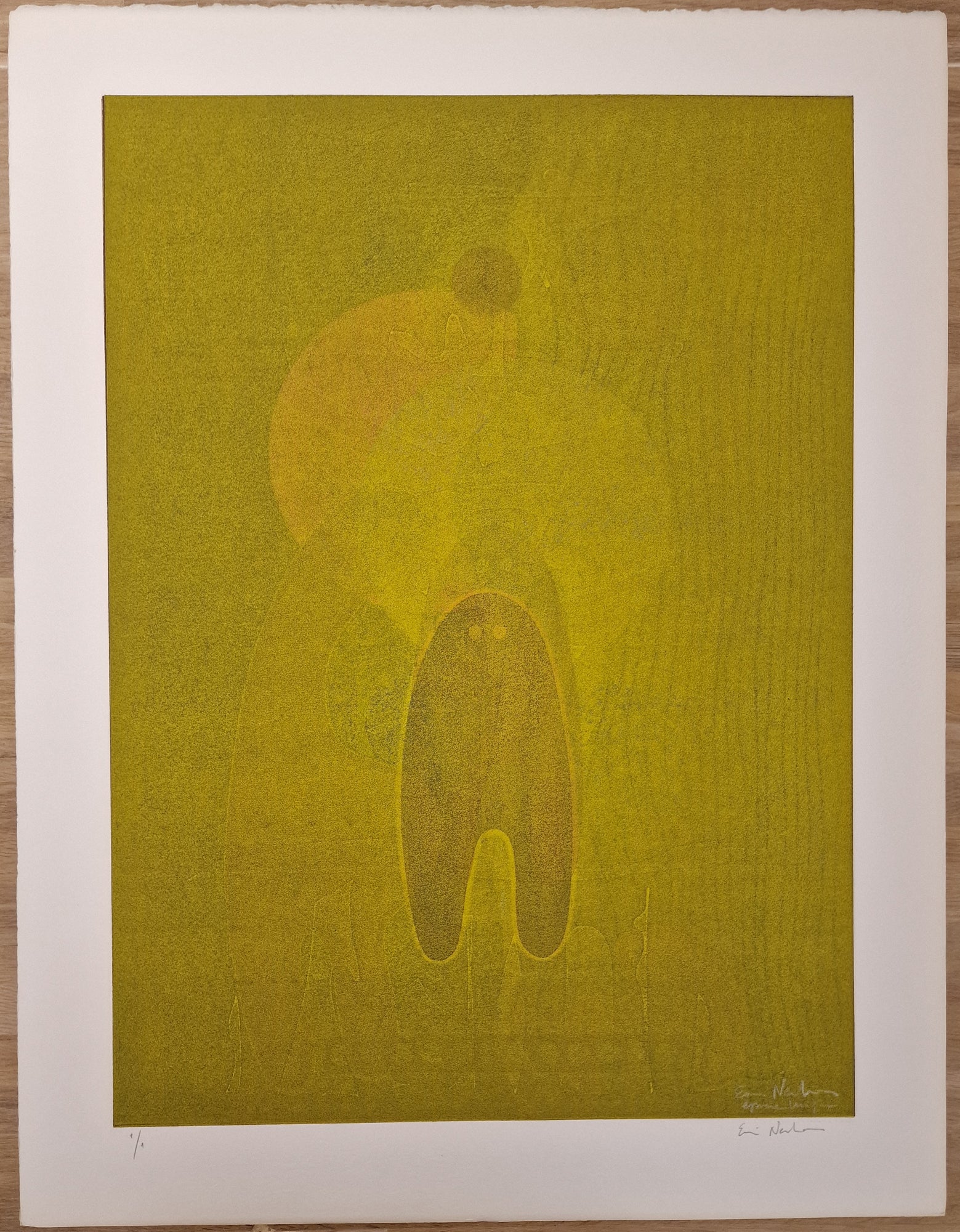Ervin NEUHAUS - [Spectre vert]. Monotype signé.