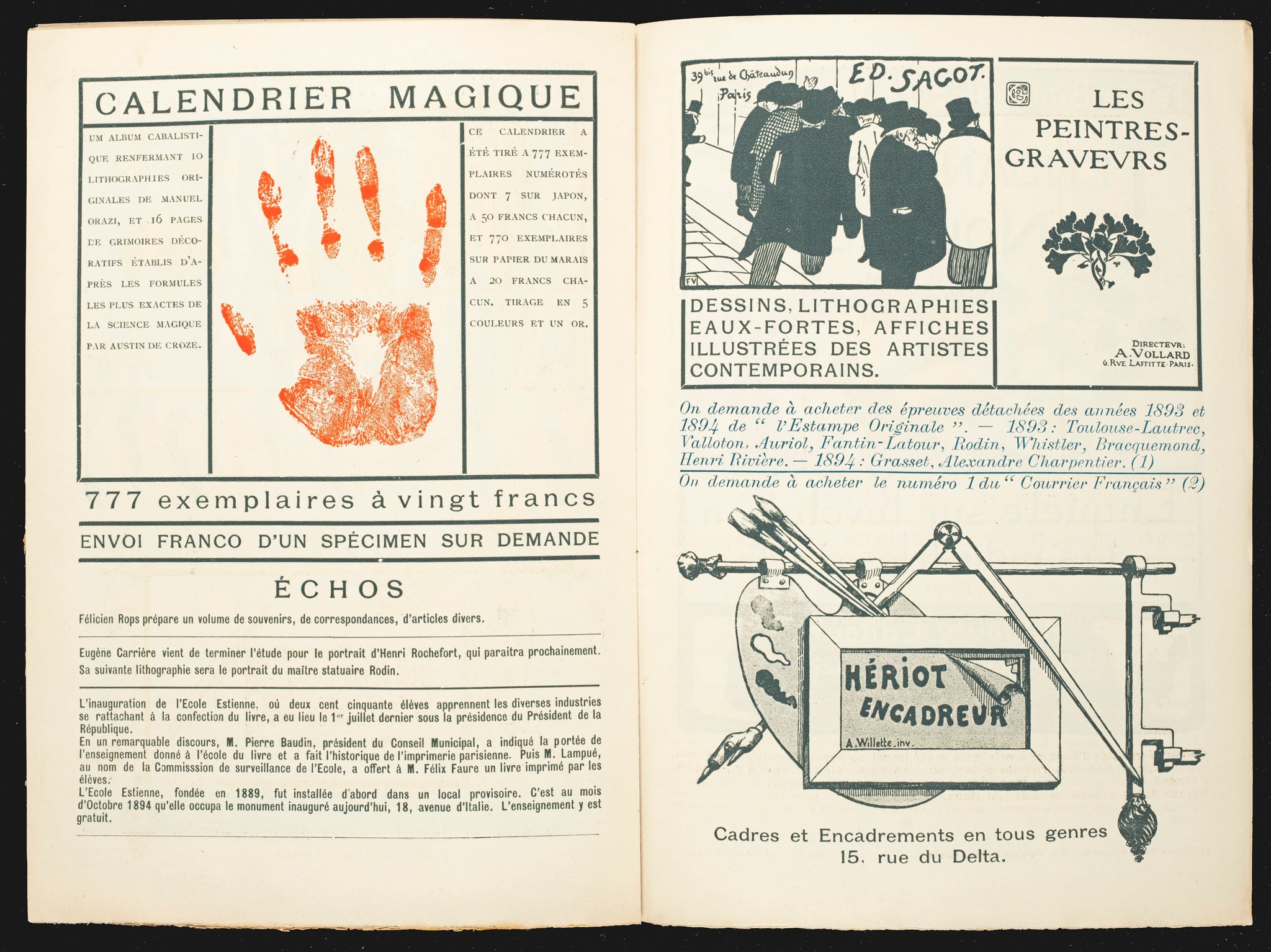 Petit Journal de L'Estampe Originale, 57 rue de Seine, Paris. Juillet