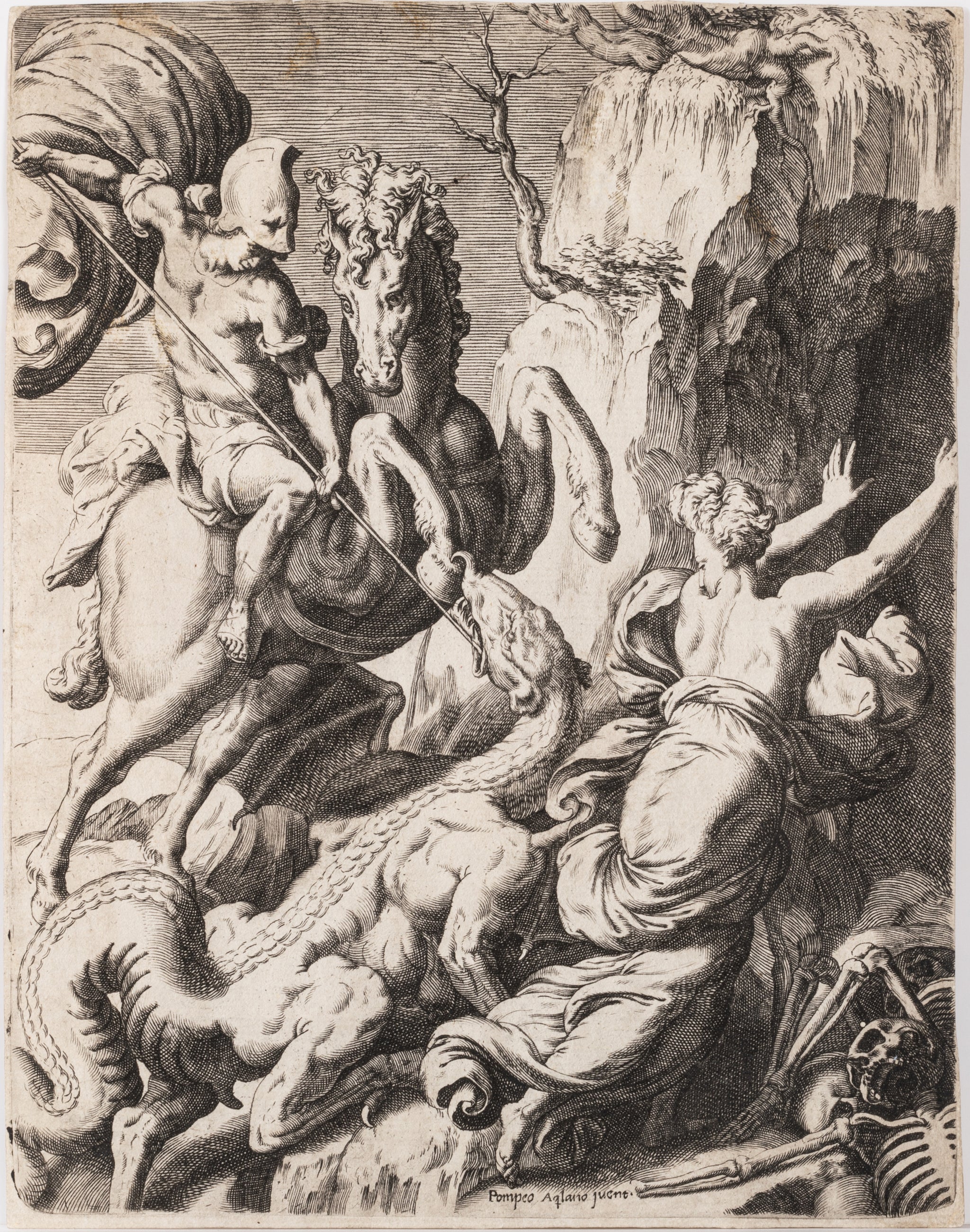 Saint Georges combattant le dragon. 1572-1573.