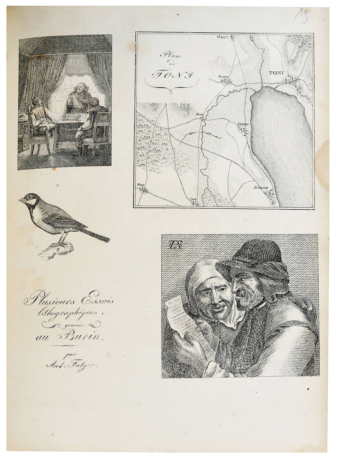 COLLECTION de plusieurs essais en DESSINS ET GRAVURES pour servir de Supplément à l’Instruction pratique DE LA LITHOGRAPHIE par Aloys Senefelder.[s. l.] 1819 [s. n.].