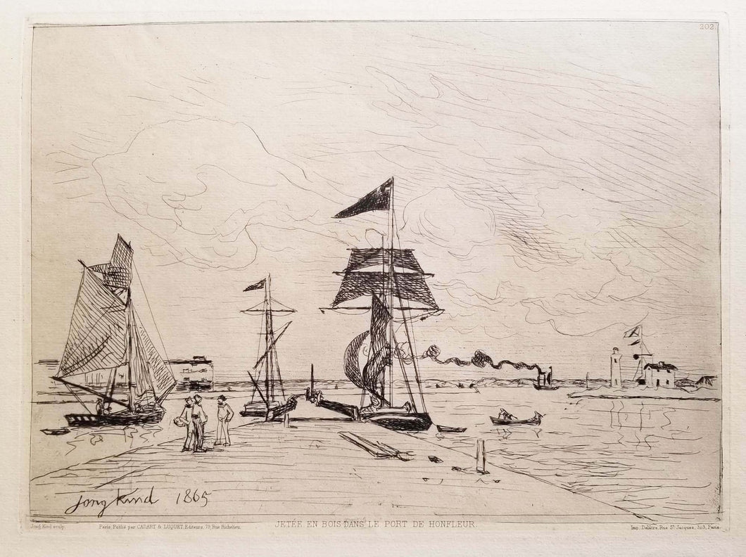 Jetée au bois dans le port de Honfleur. 1865.
