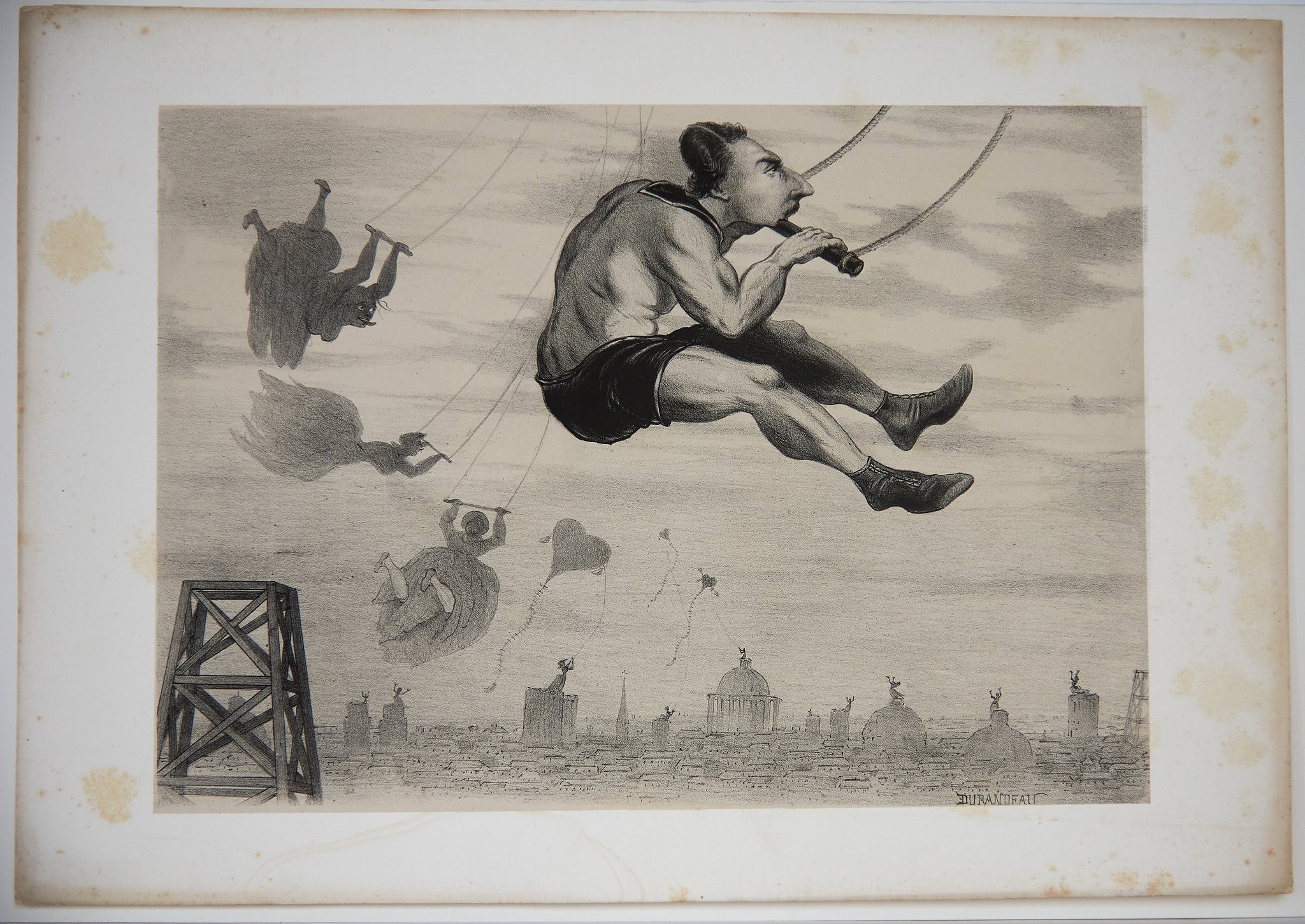 [Trapézistes au-dessus de Paris].