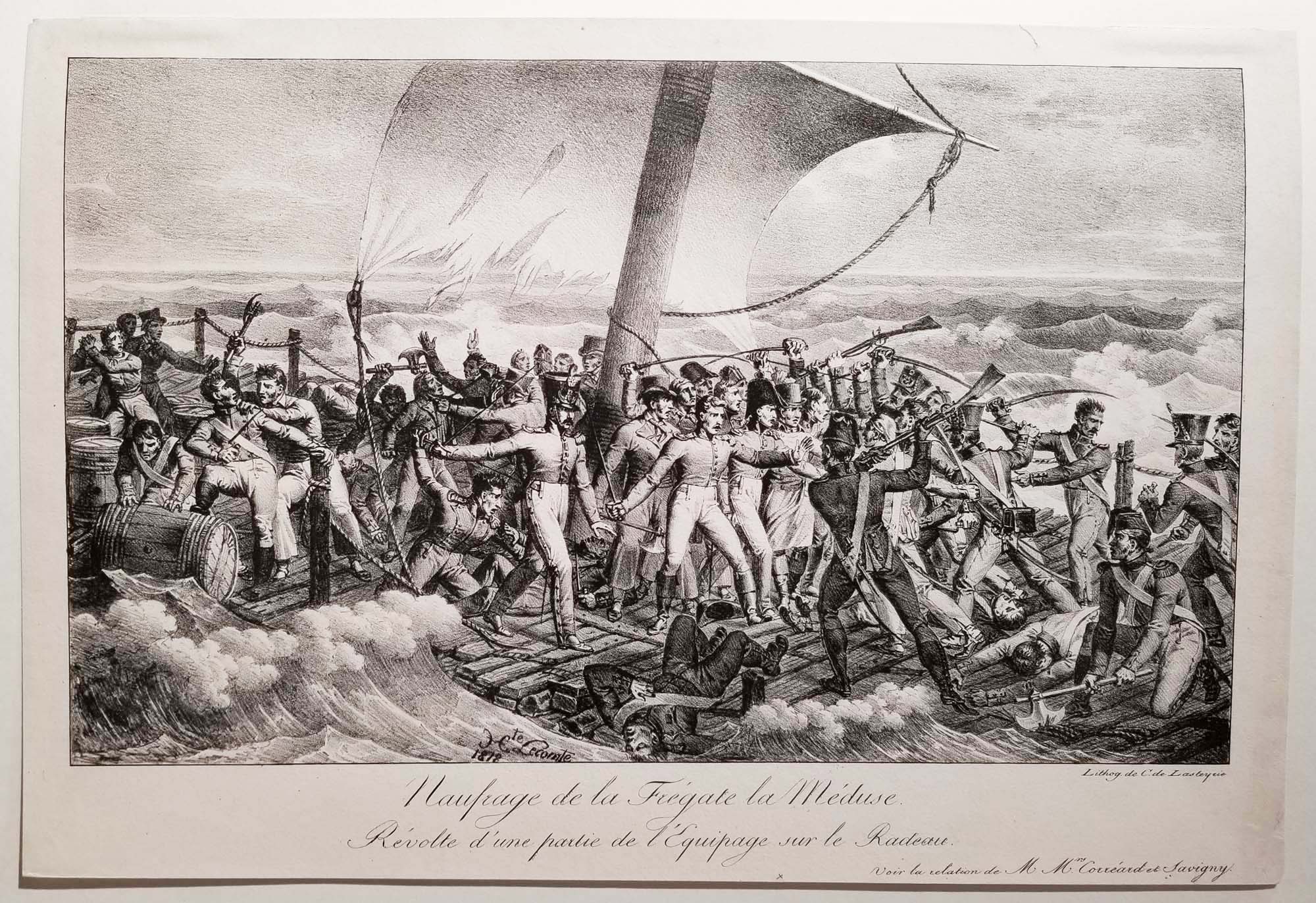 Naufrage de la Frégate la Méduse. Révolte d'une partie de l'Equipage sur le Radeau. 1818.