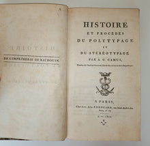 Charger l&#39;image dans la galerie, Histoire et procédés de polytypage et stéréotypage.1802
