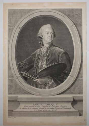 Portrait de Louis Tocqué, peintre ordinaire du Roi, Conseiller de l'Académie Royale de Peinture et de Sculpture, associé de l'Académie Royale de Danemarck, né à Paris en 1696, mort en 1772. 